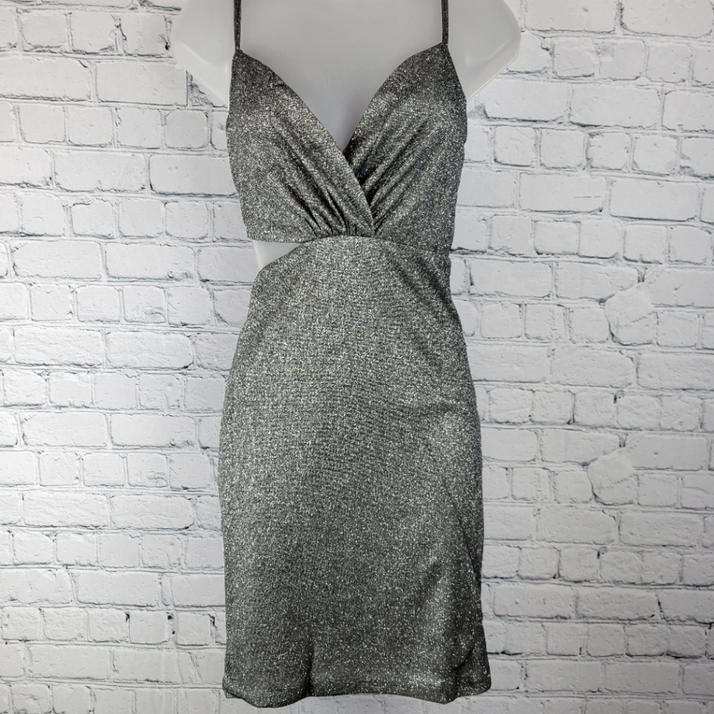 NWT Lulus Size XL Metallic Lurex Cutout Mini Dress